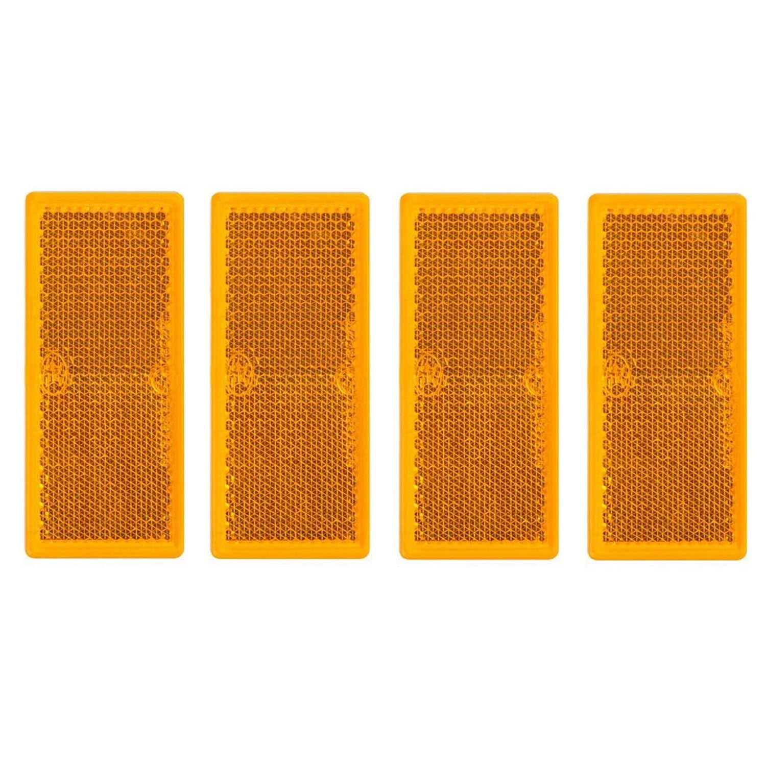 Preiswert&Gut 4 x Reflektor Orange klebend Rückstrahler Seitenstrahler Anhänger 82 x 36mm von Preiswert&Gut