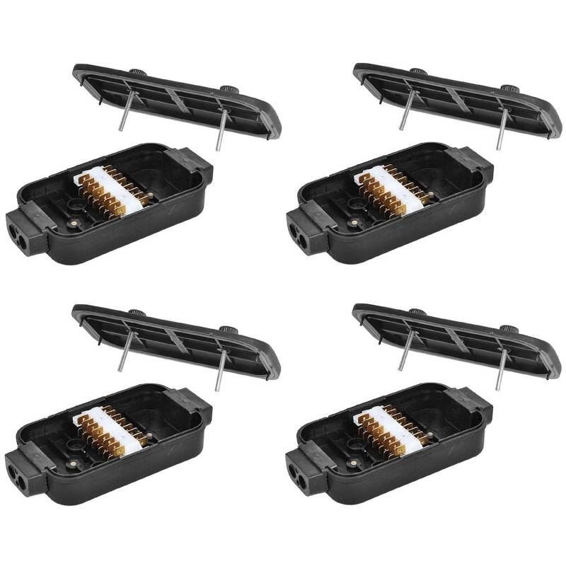 Preiswert&Gut 4X Verteilerdose 150x40x75 mm mit Schraubdeckel für 8x4-polige Steckerverbindung – spritzwassergeschützt Verteilerkasten Kabelanschlusskasten für KFZ als Sicherungskasten von Preiswert&Gut