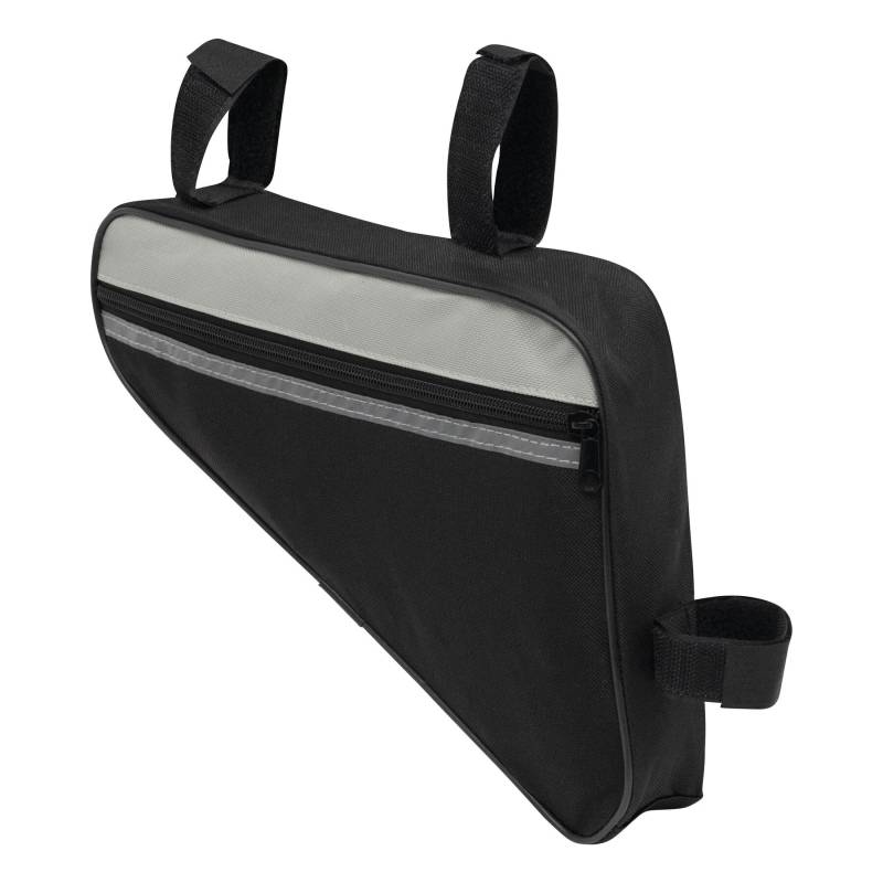 Preiswert&Gut Fahrradtasche Rahmentasche in Schwarz mit Reflektorstreifen mit Reißverschlussfach und Netzfächern Dreieck Rahmen Tasche für Fahrrad 29x21x6cm Dreieckstasche von Preiswert & Gut