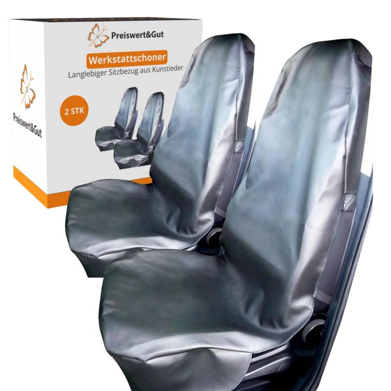 Preiswert&Gut Kunstlederbezug Werkstattschoner Sitzschoner 2 STÜCK Set Sitzbezug Markenware von Preiswert&Gut