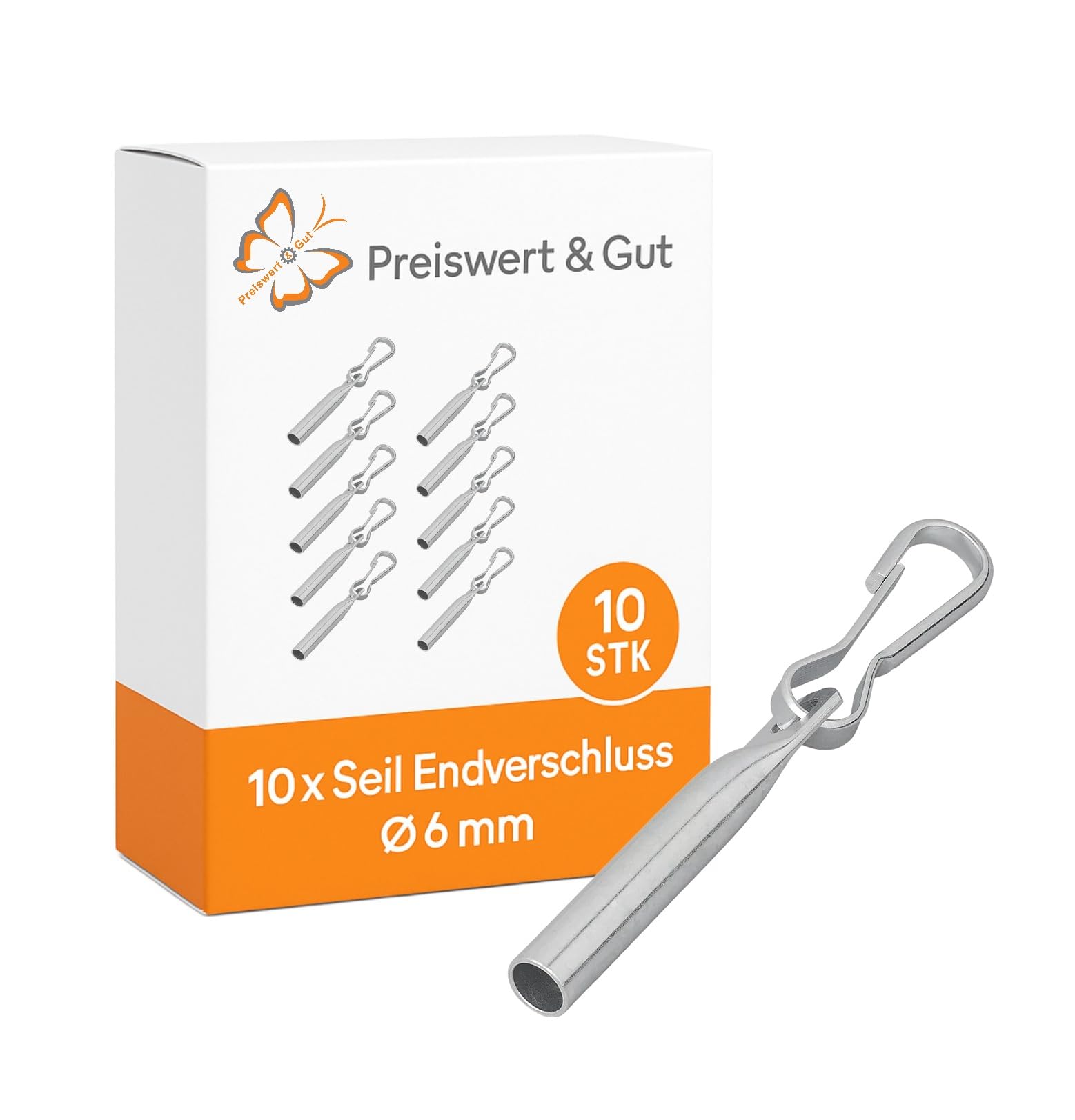 Preiswert&Gut Seil Endverschluß Ø6 und 8mm Simplexhaken Set Wohnmobile Markisen Zelte Zubehör (6 mm) von Preiswert & Gut