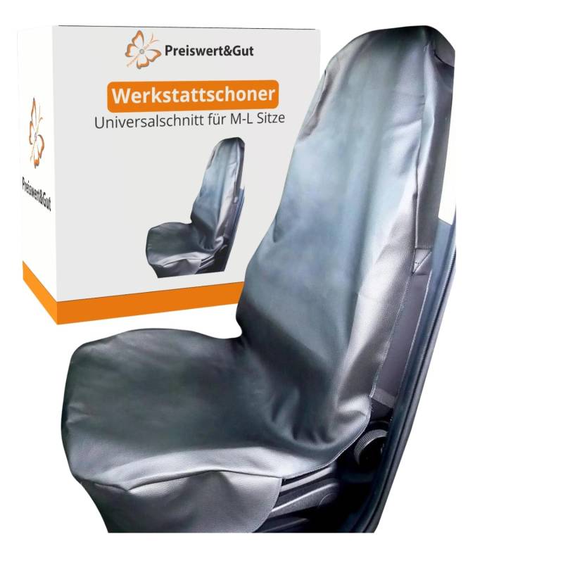 Preiswert&Gut Sitzauflage Werkstattschoner Kunstleder Universal für Standard Größe (Schwarz Standard) von Preiswert & Gut