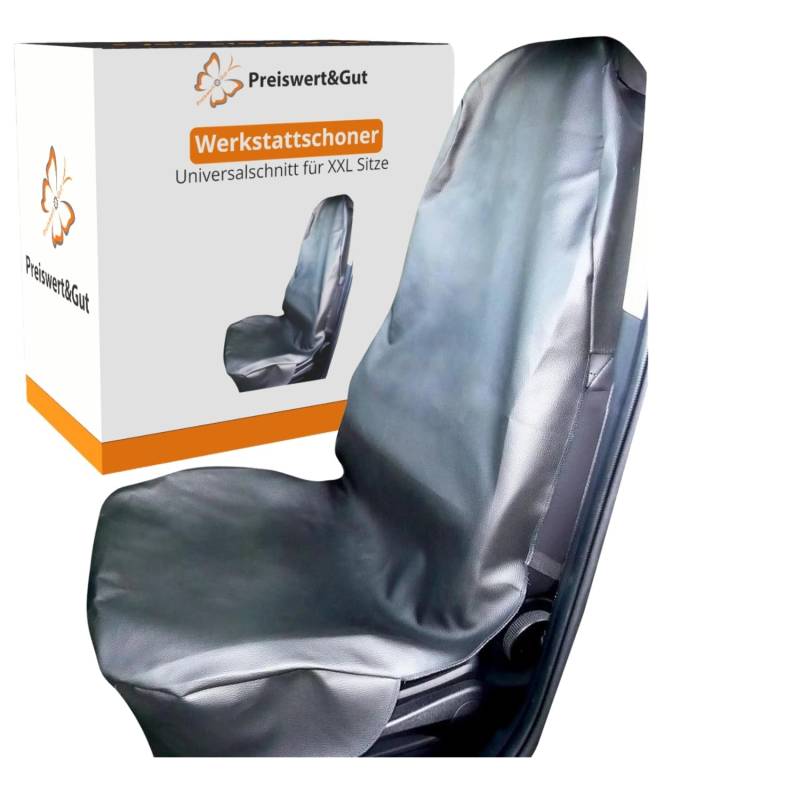Preiswert&Gut Kunstleder Sitzbezug für Autos XXL - Universelle, strapazierfähige Schonbezüge in Schwarz, leicht zu reinigen - Perfekter Schutz und Stil fürs Fahrzeug Autositzschoner Werkstattschoner von Preiswert&Gut