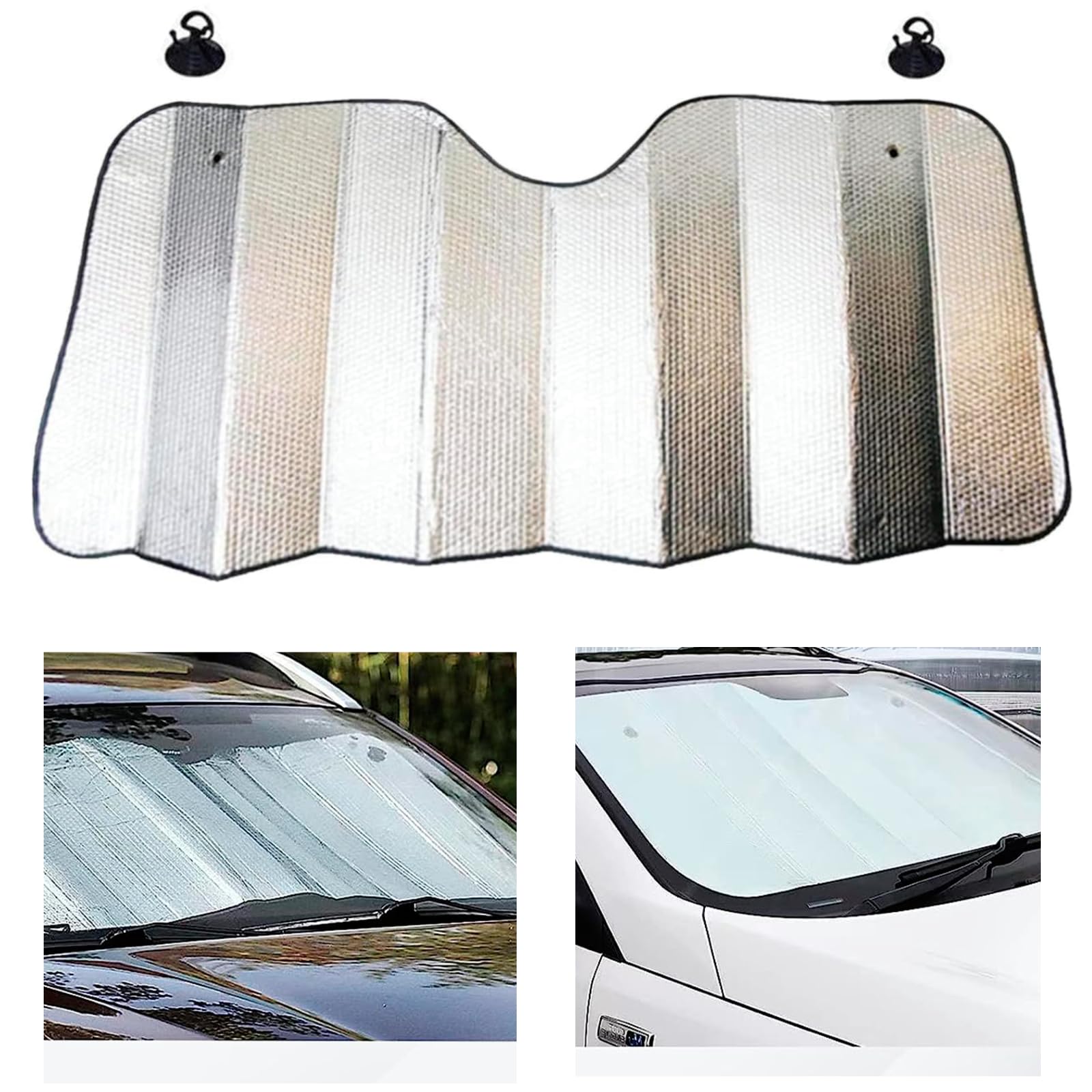 Prelisee Sonnenschutz Auto Frontscheibe Frontscheibenabdeckung Auto Abdeckung Windschutzscheibe, Hitzeschutz faltbar (130cm x 60cm) von Prelisee