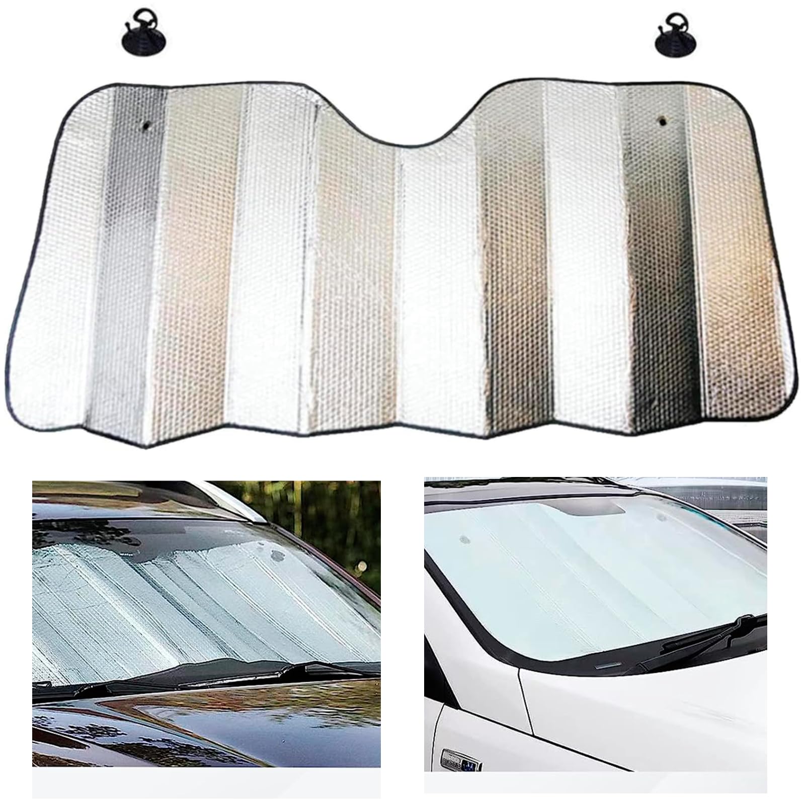 Prelisee Sonnenschutz Auto Frontscheibe Frontscheibenabdeckung Auto Abdeckung Windschutzscheibe, Hitzeschutz faltbar (140cm x 70cm) von Prelisee