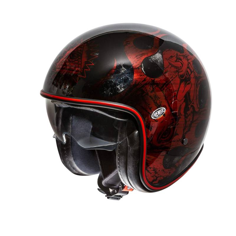 Premier APJETVIEFIBBRC000M Unisex-Adult Vintage EVO BD Red Helm, Schwarz/Rot Chrom, M von Premier
