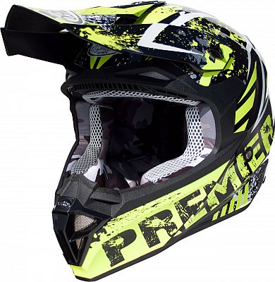 Premier Exige ZX, Motocrosshelm - Schwarz/Neon-Gelb - XL von Premier