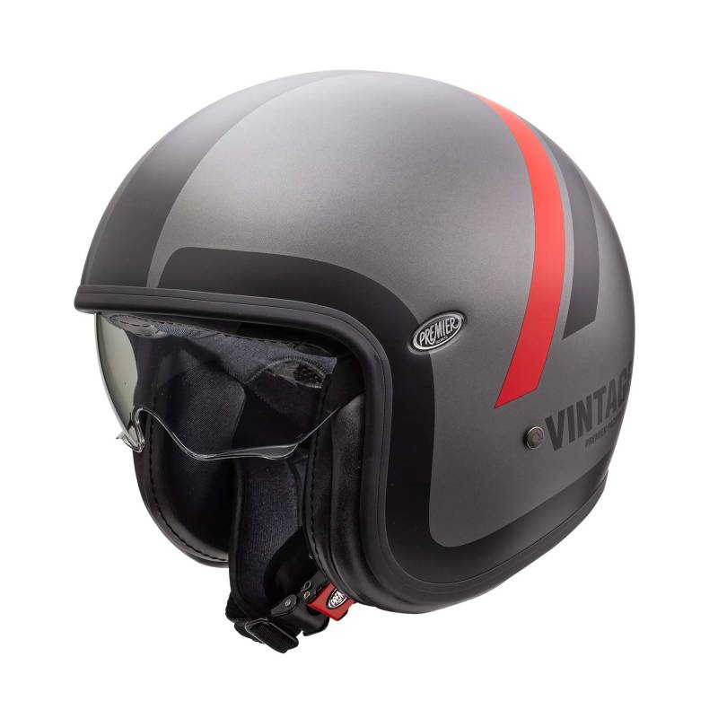 Premier HELM VINTAGE DO 17 BM,METALL GRAU/SCHWARZ/ROT,L von Premier