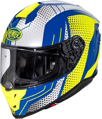 Premier Hyper BP, Integralhelm - Silber/Blau/Neon-Gelb - XXL von Premier