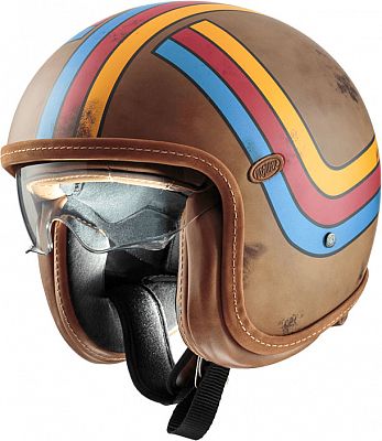 Premier Vintage Platinum Edition EX, Jethelm - Matt Braun/Orange/Rot/Blau - S von Premier