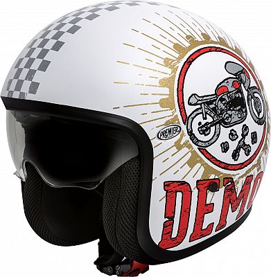 Premier Vintage Speed Demon, Jethelm - Matt Weiß/Gold/Rot - XS von Premier