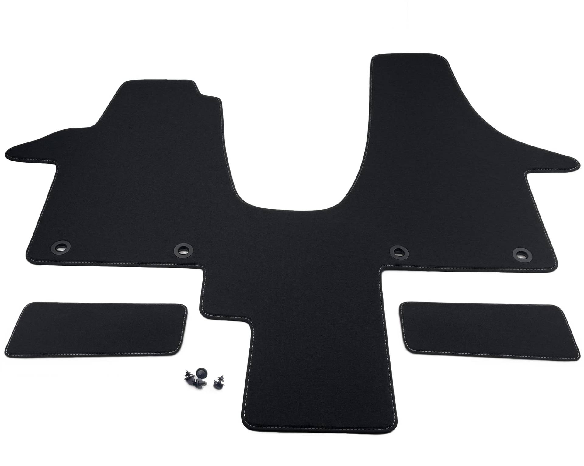 Premium Fußmatte passend für VW T5 2 Sitz Velours Schwarz Schalt- sowie Automatikgetriebe Nubuk-Band Premium Fußmatte passend für VW T5 2 Sitz Velours Schwarz Schalt- sowie Automatikgetriebe Nubuk-Band von Premium