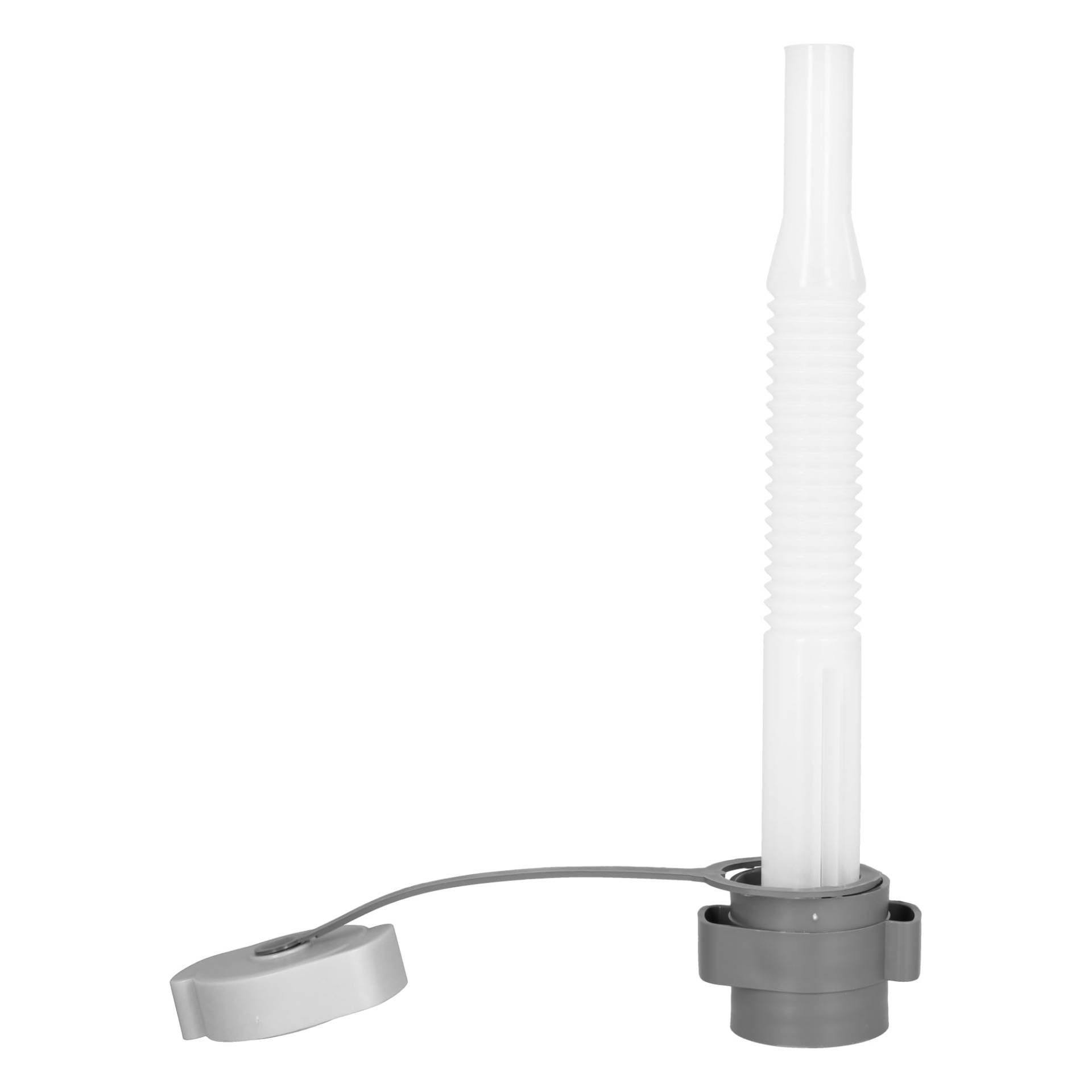 Pressol Flexibles Auslaufrohr 20mm, Verschlusskappe-grau für Wasserkanister Rohr weiss Länge 245mm von Pressol