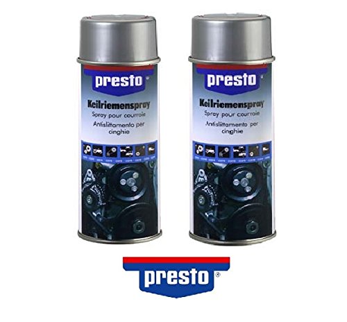 2 x PRESTO KEILRIEMENSPRAY Riemenspray 400 ml praktisches Riemen Pflegespray-SET von Presto