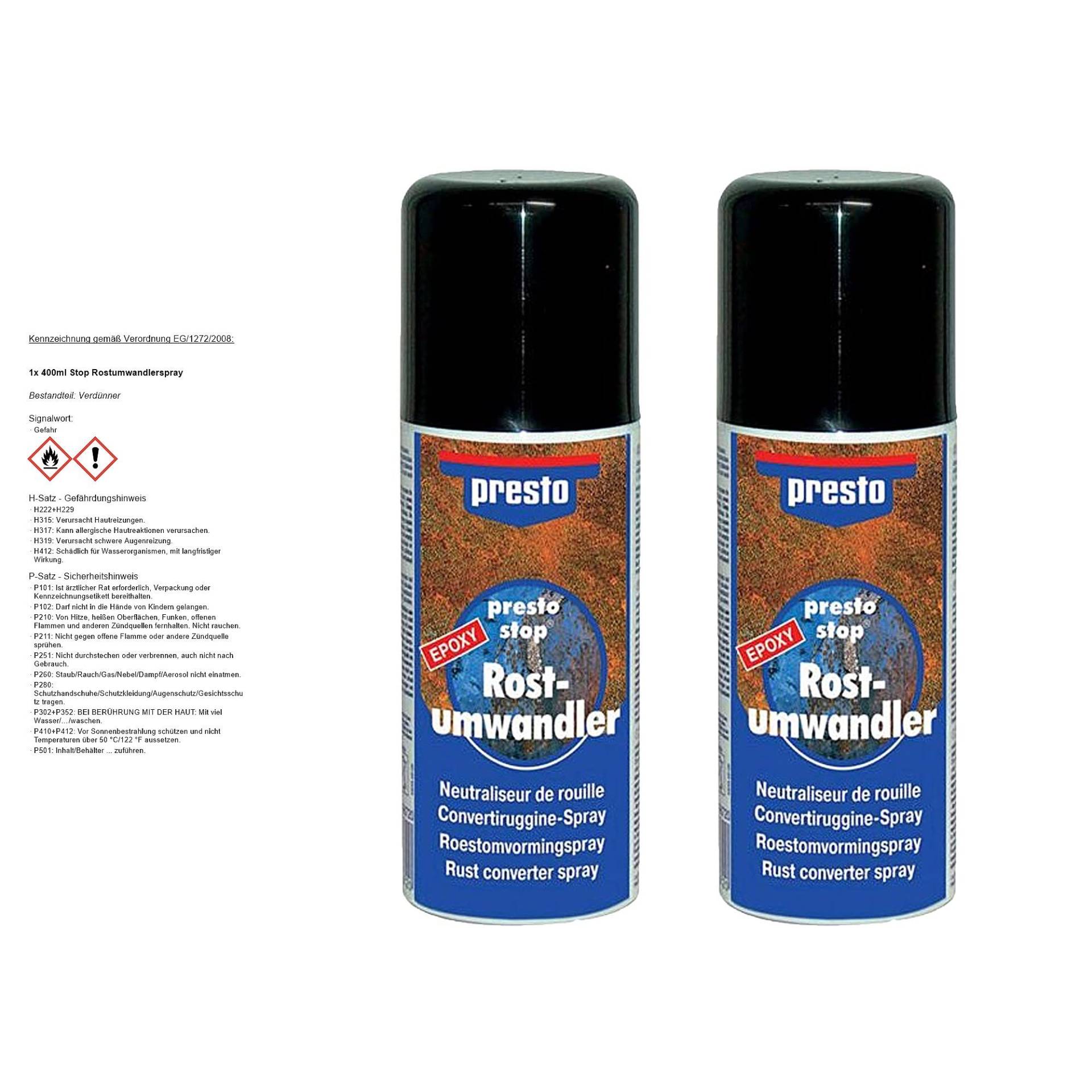 PRESTO 2x 400ml Stop Rostumwandlerspray von Presto