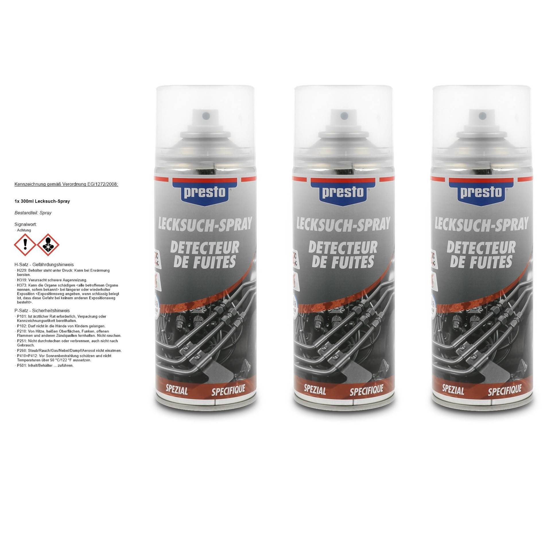PRESTO 3x 300ml Lecksuch-Spray, DVGW zertifiziert von Presto