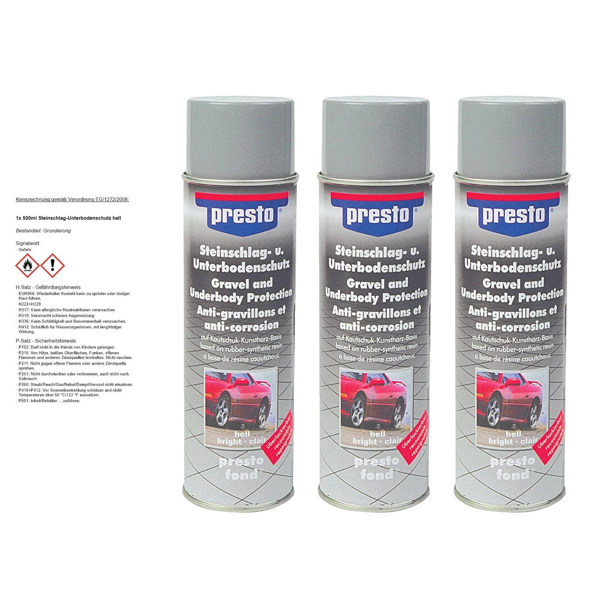 PRESTO 3x 500ml Steinschlag-Unterbodenschutz hell PRESTO 3x 500ml Steinschlag-Unterbodenschutz hell von Presto