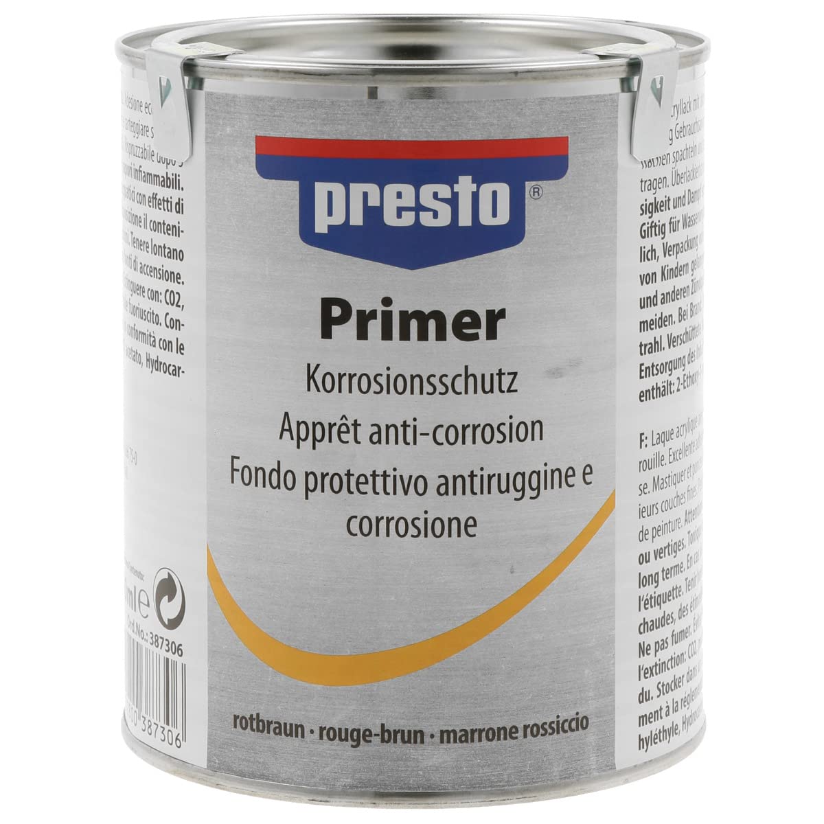 presto 387306 primer Rost- und Korrosionsschutz rotbraun 750 ml presto 387306 primer Rost- und Korrosionsschutz rotbraun 750 ml von Presto