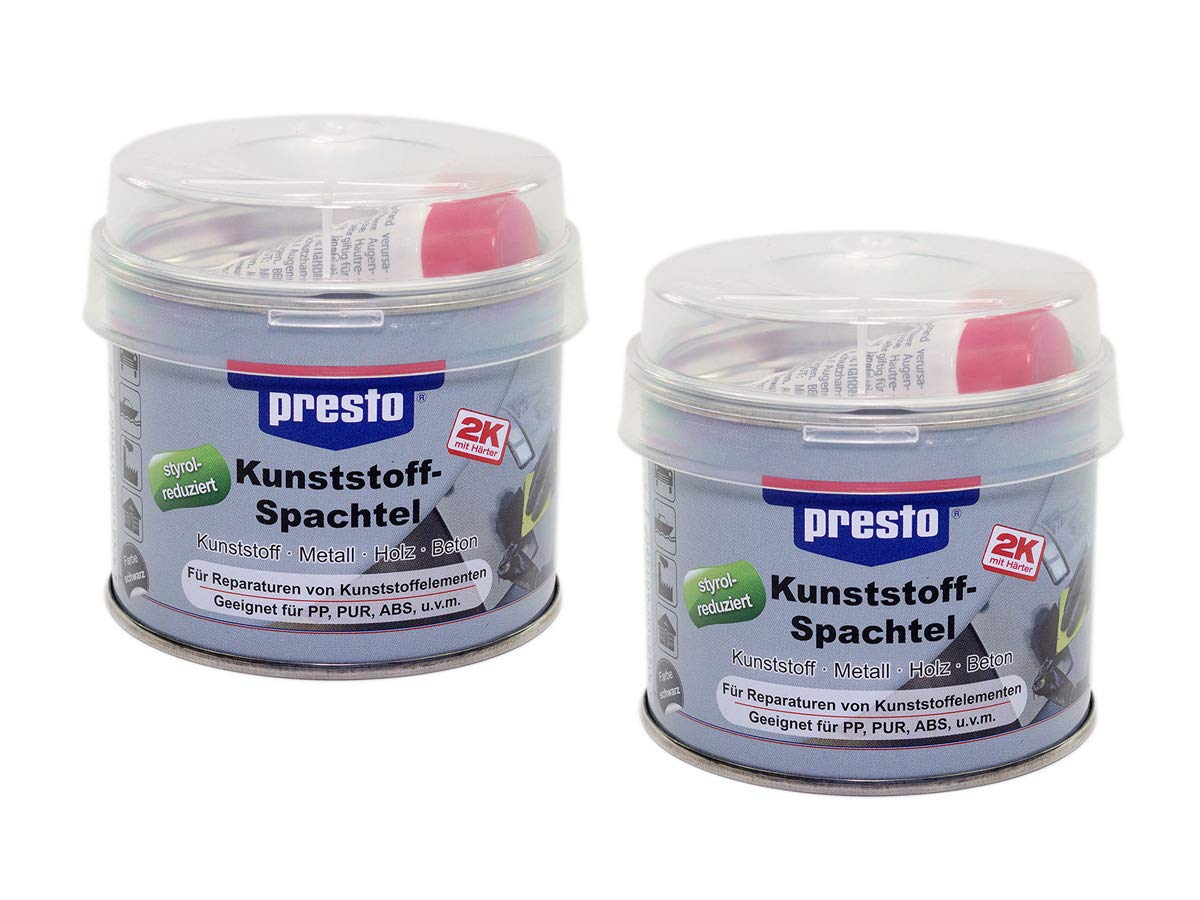 Presto 2K Kunststoffspachtel 2 Stück á 250 g schwarz Presto 2K Kunststoffspachtel 2 Stück á 250 g schwarz von Presto