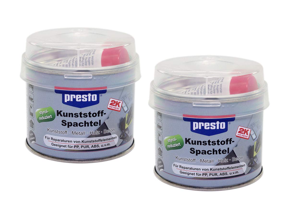 Presto 2K Kunststoffspachtel 2 Stück á 250 g schwarz von ATOTOP