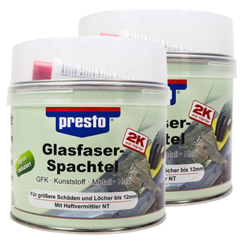 Presto 2X 601112 G Lasfaserspachtel Mit Härter G Rau-Grün 1000 G von Presto