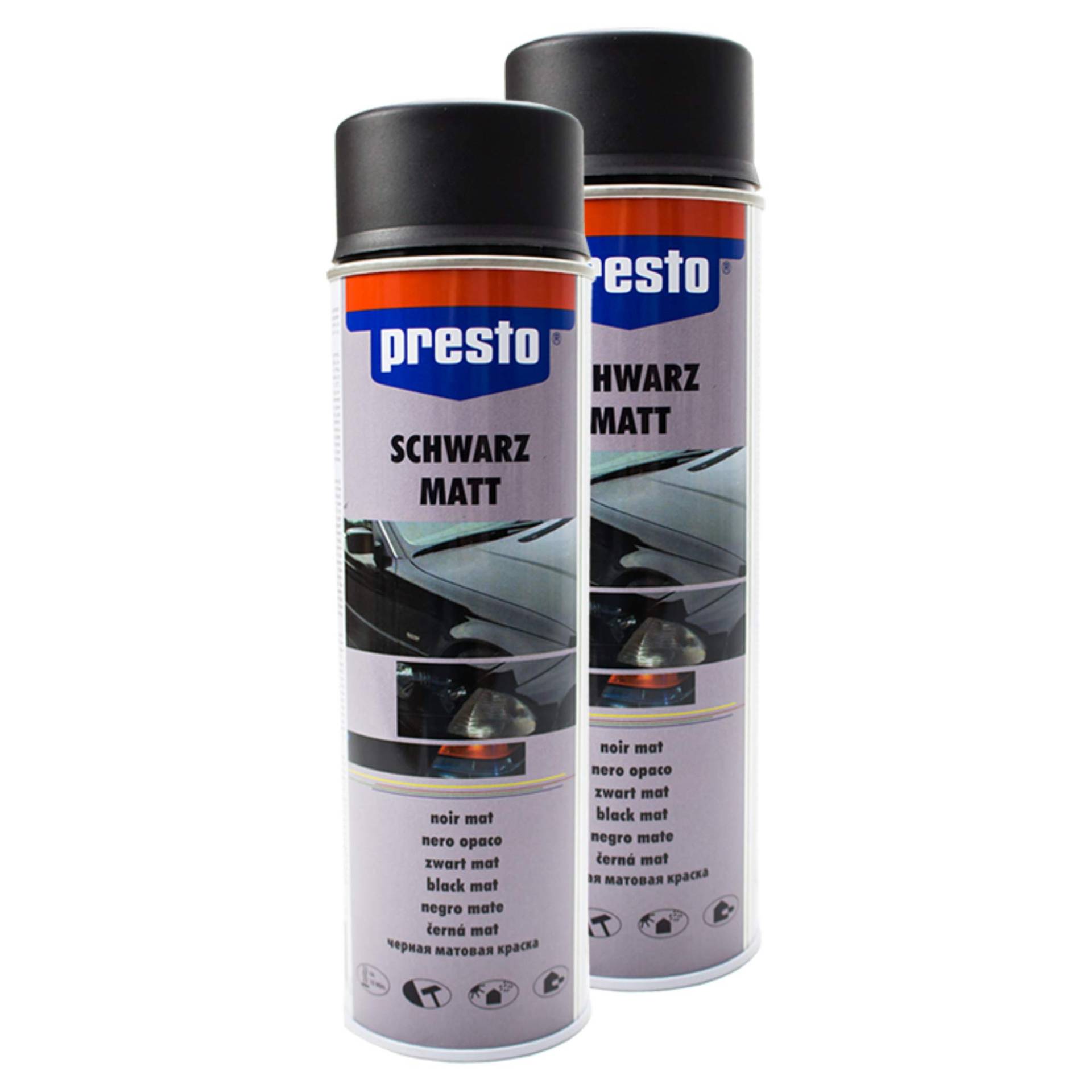 Presto 2X Rallye Spray Kontrast TEILLACKIERUNG Karosserie FELGEN SCHWARZ MATT 40 von Presto