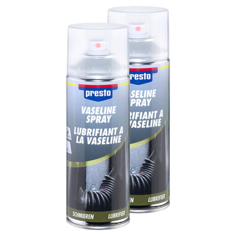 Presto 2X Vaseline-Spray SCHMIERUNG Schutz ALU Kupfer Messing Chrom Stahl 400 ml von Presto
