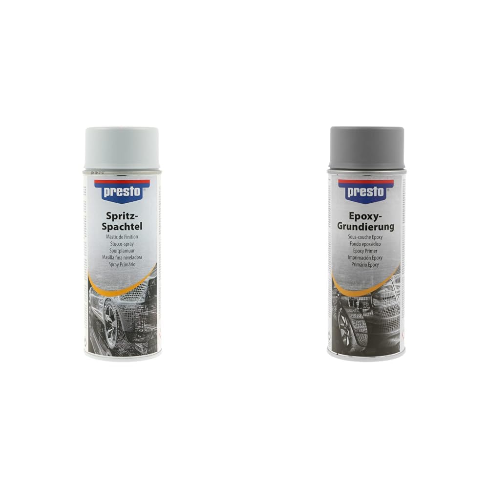 Presto 308127 Spritzspachtel 400 ml & 502637 Epoxy-Grundierung grau 400 ml Presto 308127 Spritzspachtel 400 ml & 502637 Epoxy-Grundierung grau 400 ml von Presto