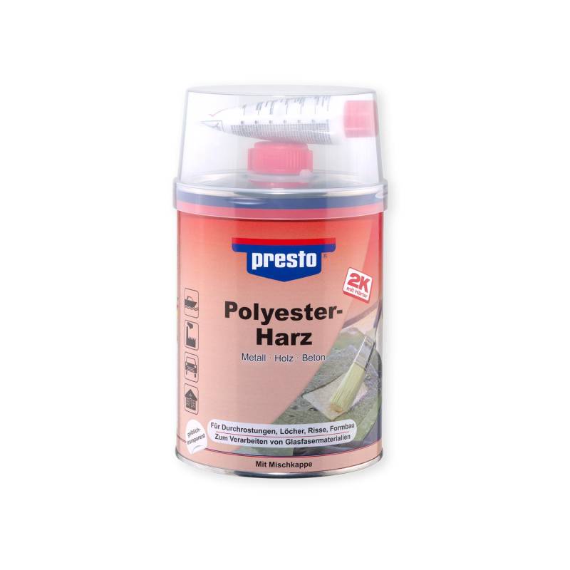 Presto 4X 600528 POLYESTERHARZ Metall Holz Beton ELASTISCH RAKTIV 1000 g von Presto