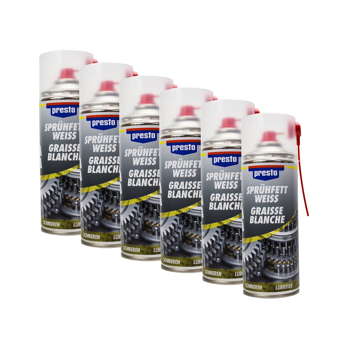 Presto 6X 306352 SPRÜHFETT WEIß SCHMIERMITTEL Metall Kunststoff 400 ml Presto 6X 306352 SPRÜHFETT WEIß SCHMIERMITTEL Metall Kunststoff 400 ml von Presto