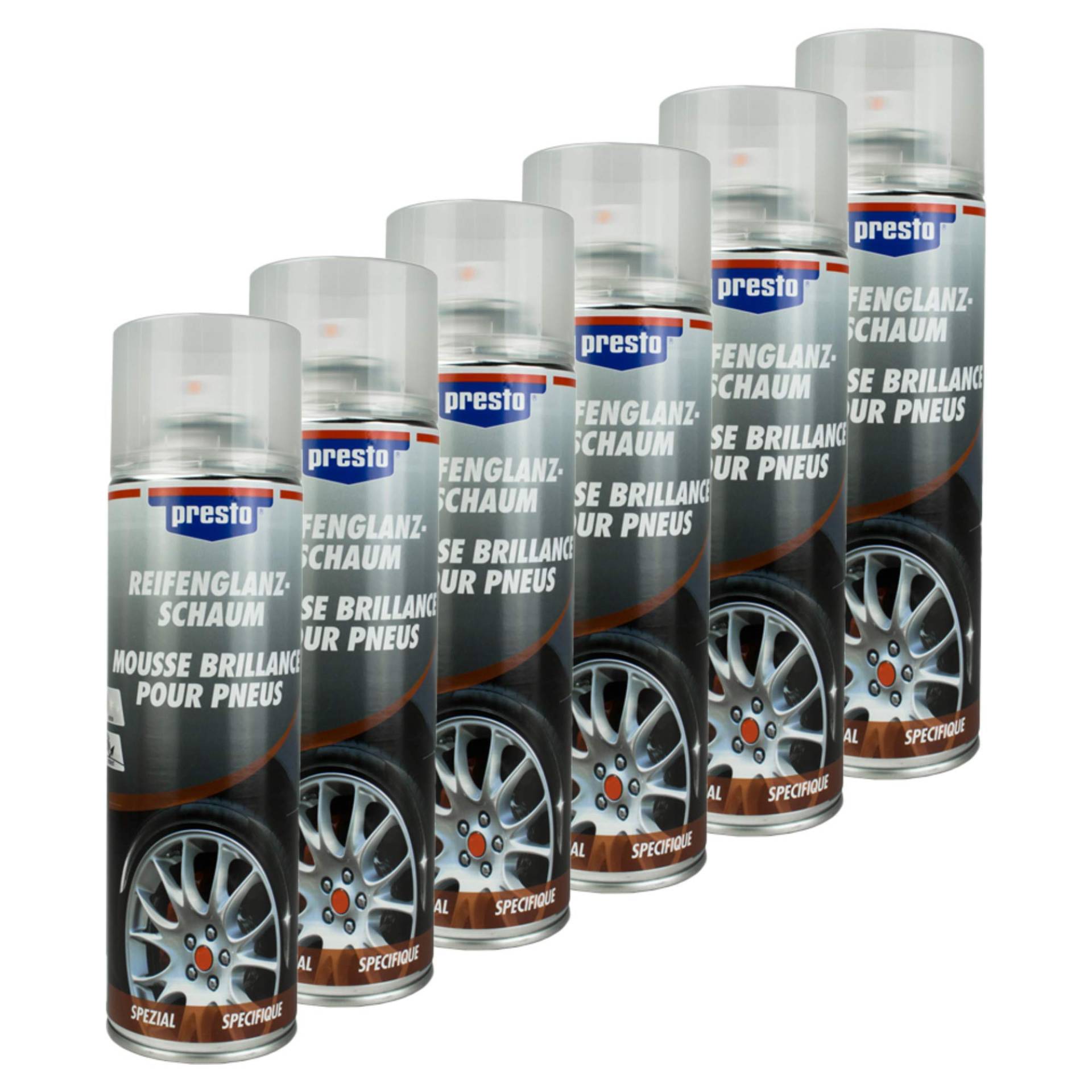 Presto 6X REIFENGLANZ-Schaum Reifen Glanz Schaum Reiniger Pflege 500 ml 157189 Presto 6X REIFENGLANZ-Schaum Reifen Glanz Schaum Reiniger Pflege 500 ml 157189 von Presto