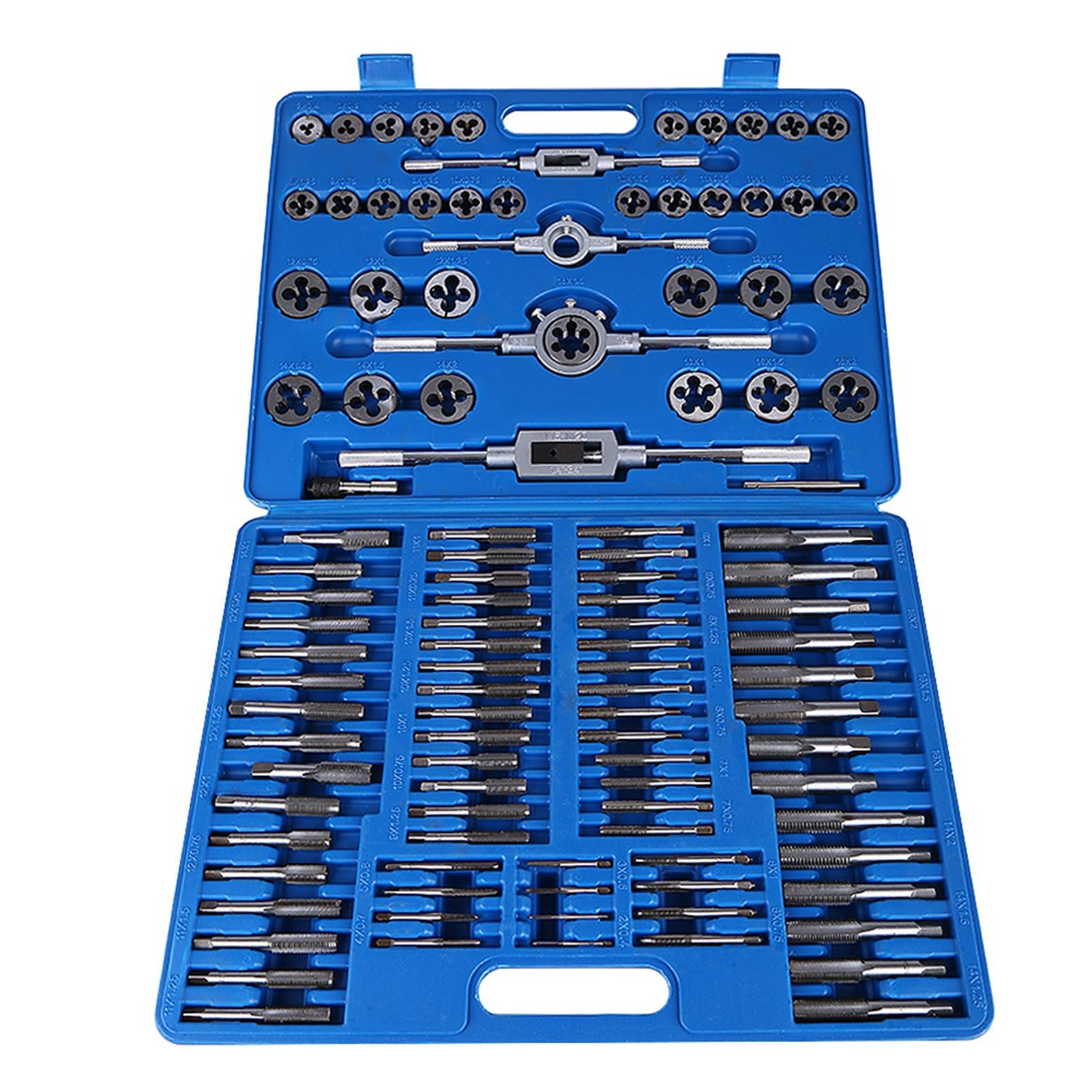 110pcs M2 - Screw Nut Tap Taps Stempel, Kohlenstoffstahl -Handwerkzeugkit Zum Gewindebetrieb mit 5 Schraubenschlüssel, Ideal für Muttern oder Schrauben Schneiden 110pcs M2 - Screw Nut Tap Taps Stempel, Kohlenstoffstahl -Handwerkzeugkit Zum Gewindebetrieb mit 5 Schraubenschlüssel, Ideal für Muttern oder Schrauben Schneiden von Pretfy