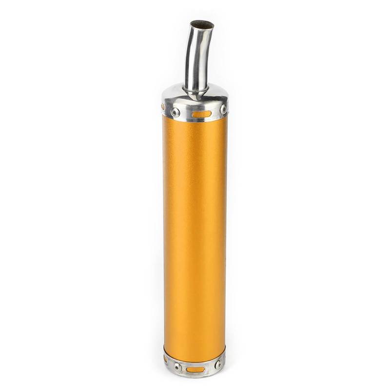 Edelstahl 20 Mm 20 Mm 0,8 -Zoll -Auspuffschalldler -Schalldämpfer für 2 -Takt -Motorrad, Hochfestigkeit und Lange Lebensdauer, Reduzierung der Rauschverschmutzung, Exquisite (Gold) von Pretfy