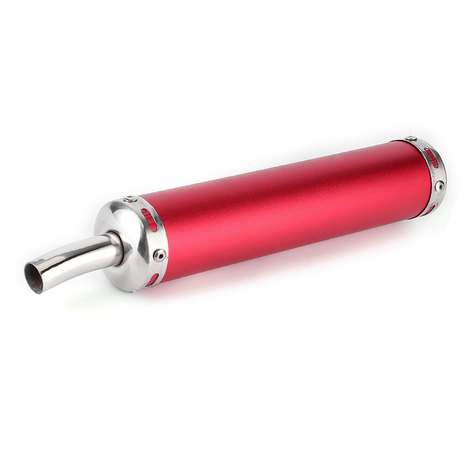 Edelstahl 20 Mm 20 Mm 0,8 -Zoll -Auspuffschalldler -Schalldämpfer für 2 -Takt -Motorrad, Hochfestigkeit und Lange Lebensdauer, Reduzierung der Rauschverschmutzung, Exquisite (Rot) von Pretfy