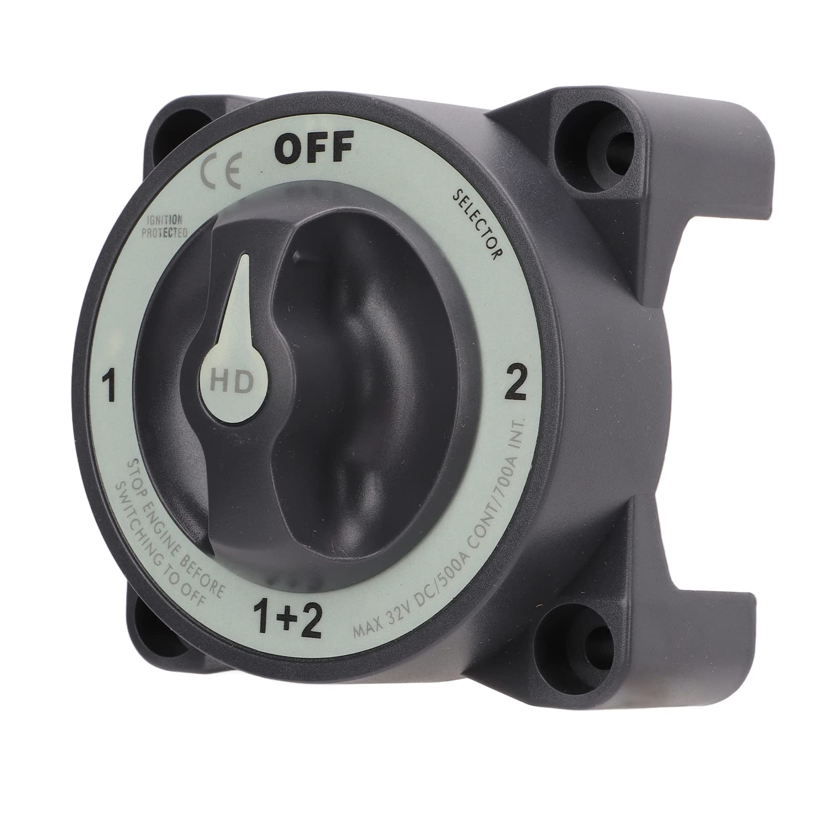 Heavy Duty 4 Position Battery Selector Switch, 500A Marine Battery Cut -Off -Schalter, Professionelles ABS und Kupfermaterial, IP66 Wasserdicht, Einfache Installation für Marine Heavy Duty 4 Position Battery Selector Switch, 500A Marine Battery Cut -Off -Schalter, Professionelles ABS und Kupfermaterial, IP66 Wasserdicht, Einfache Installation für Marine von Pretfy