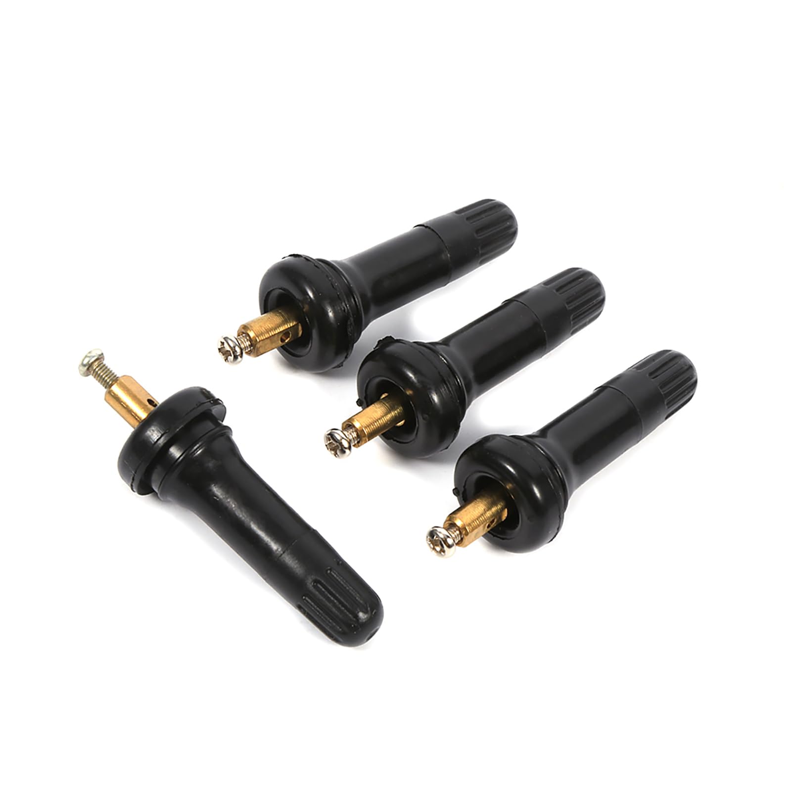 Reifendrucksensor -Ventilstamm -Schnappschreiber in Reifenventilstielen, Stabil und Zuverlässig, Einfach Installation, Gummi und Kupfer, 4 für, mit Ventilstammkern, Kappe und Reifendrucksensor -Ventilstamm -Schnappschreiber in Reifenventilstielen, Stabil und Zuverlässig, Einfach Installation, Gummi und Kupfer, 4 für, mit Ventilstammkern, Kappe und von Pretfy