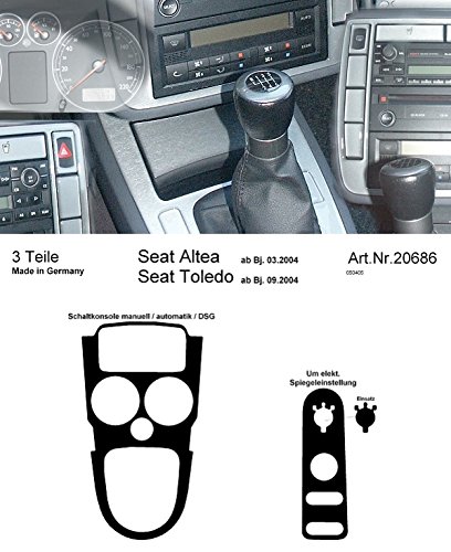 Prewoodec Interieursatz kompatibel mit Seat Altea 3/2004- 3-teilig - Aluminium von AUTO-STYLE