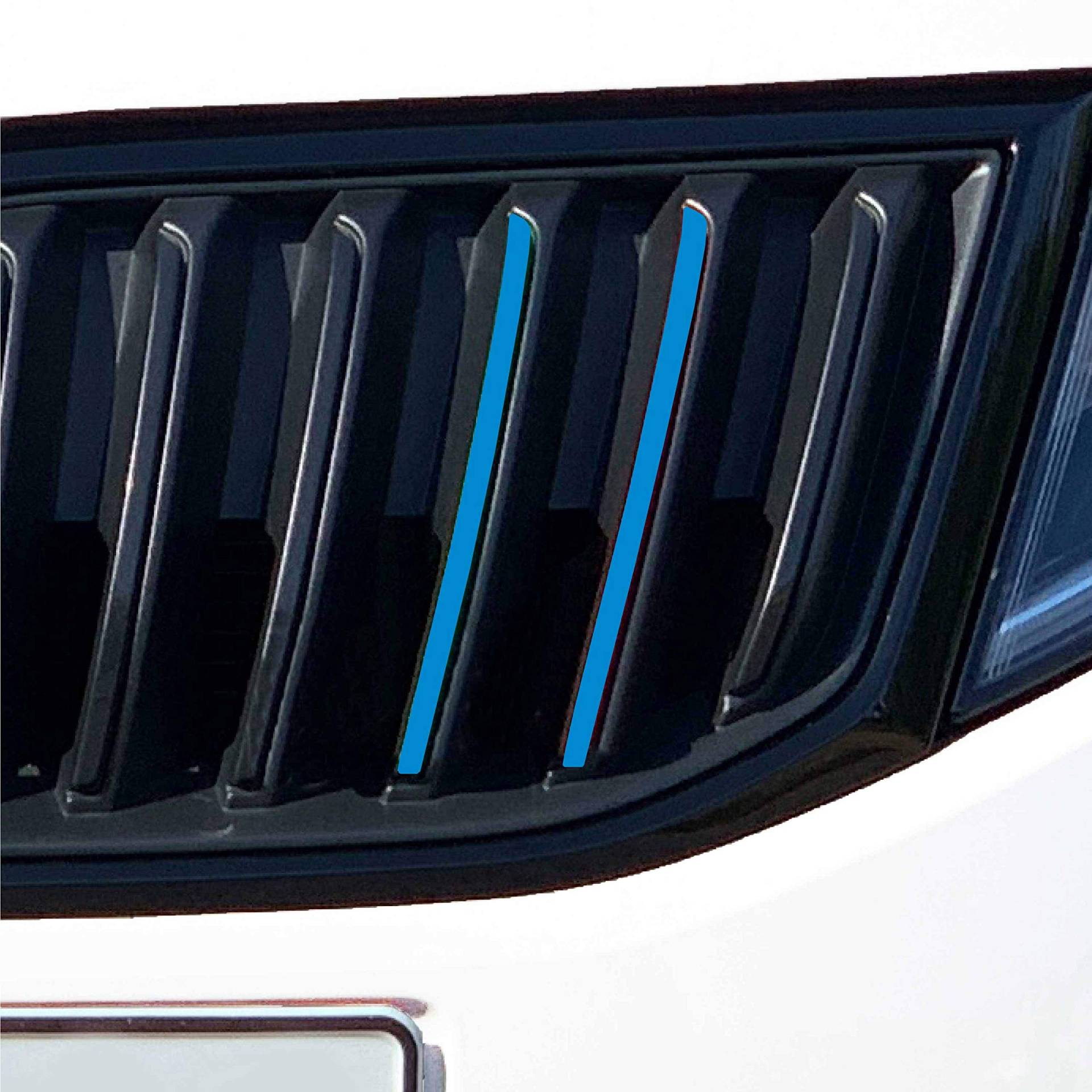 P037 20 teiliges Kühlergrill Folien-Set Front Stripes Gitter Aufkleber Styling Folie Streifen für Grill (Hellblau) von PrintAttack