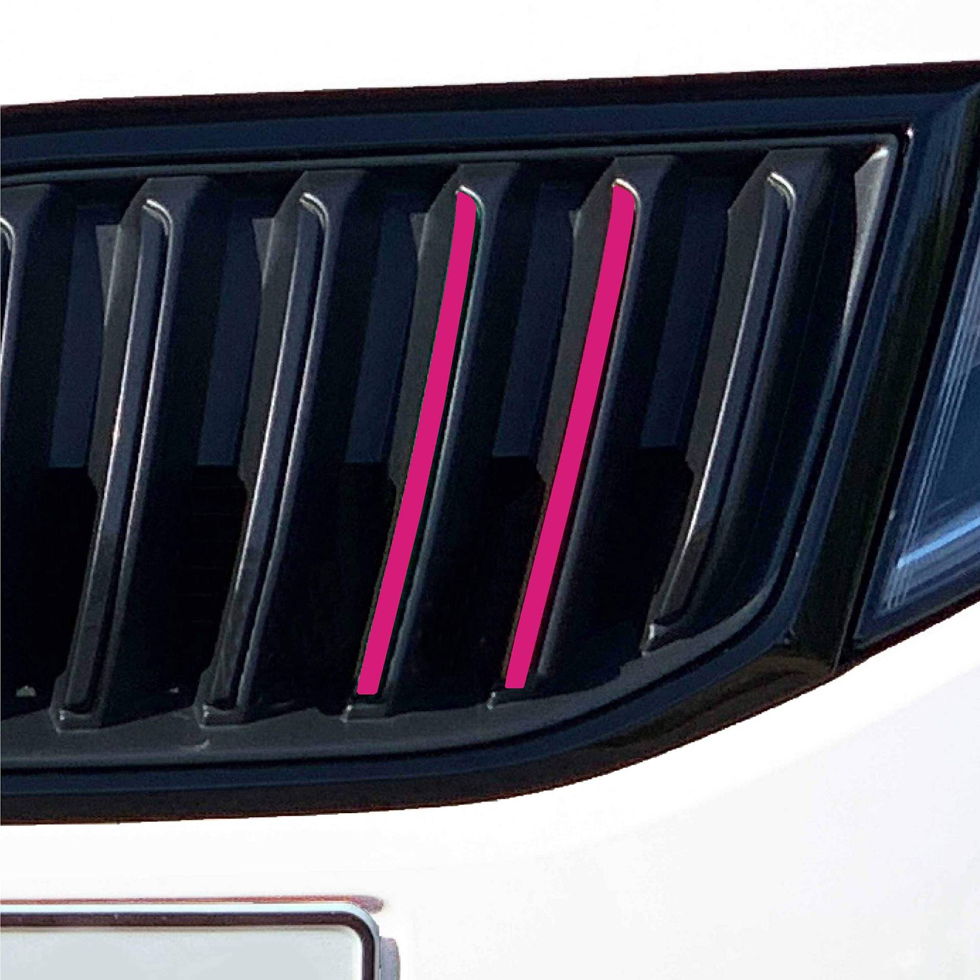 P037 20 teiliges Kühlergrill Folien-Set Front Stripes Gitter Aufkleber Styling Folie Streifen für Grill (Pink) von PrintAttack