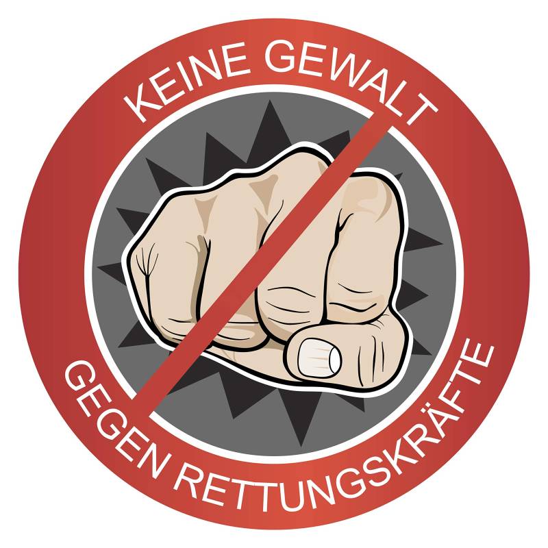 P062 | 2er Set - Keine Gewalt gegen Rettungskräfte Aufkleber - 10 cm x 10 cm - Autoaufkleber | Rettungsgasse | Autosticker | Helfen | Retten | Rettungsgasse bilden | Helfen statt gaffen | Schützen von PrintAttack