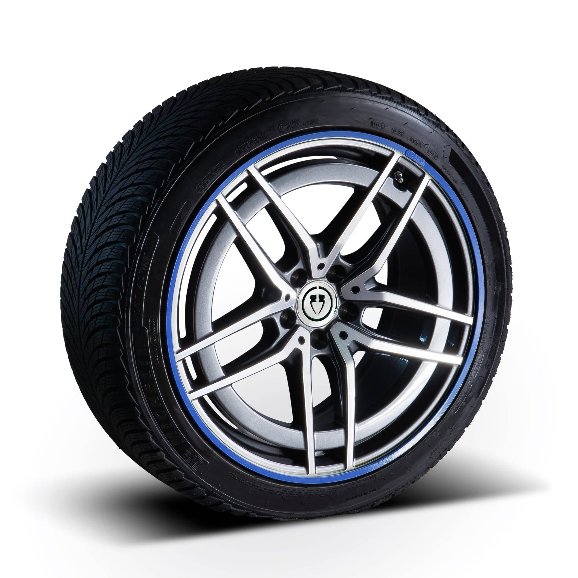 PRIORIM Classic Line Aluminium 4 x Felgenschutzring, Hochwertiger Schutz für Autoreifen & Felgen, Langlebiger Rundumschutz, Kratzfest & Wetterbeständig, Einfache Montage (Blau, 22) von PrioRim