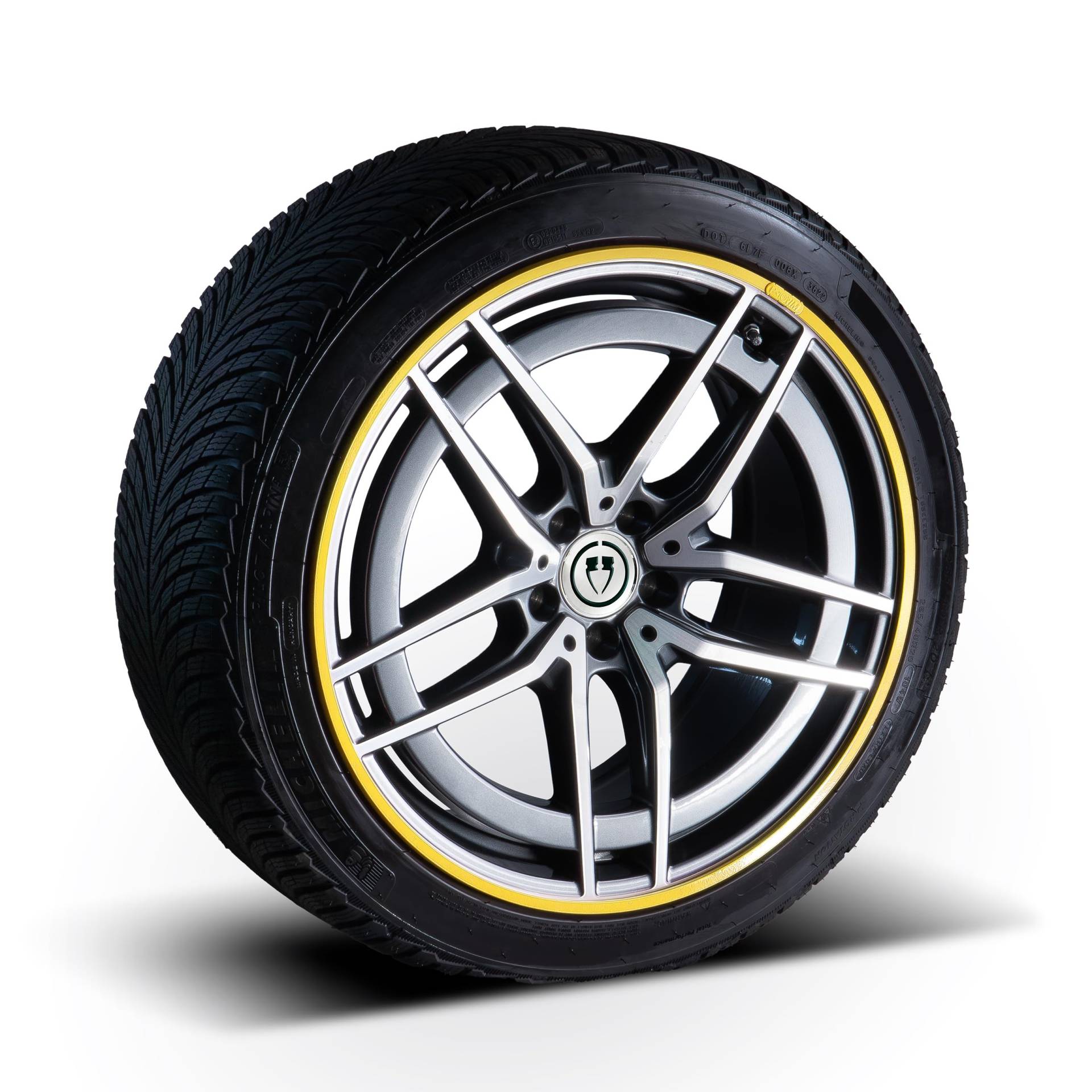 PRIORIM 4x Aluminium Felgenschutzringe (20 Zoll, Gelb) - Kratzfester & Wetterbeständiger Rundumschutz für Autoreifen & Felgen - Effektiver Felgenrand-Schutz von PrioRim