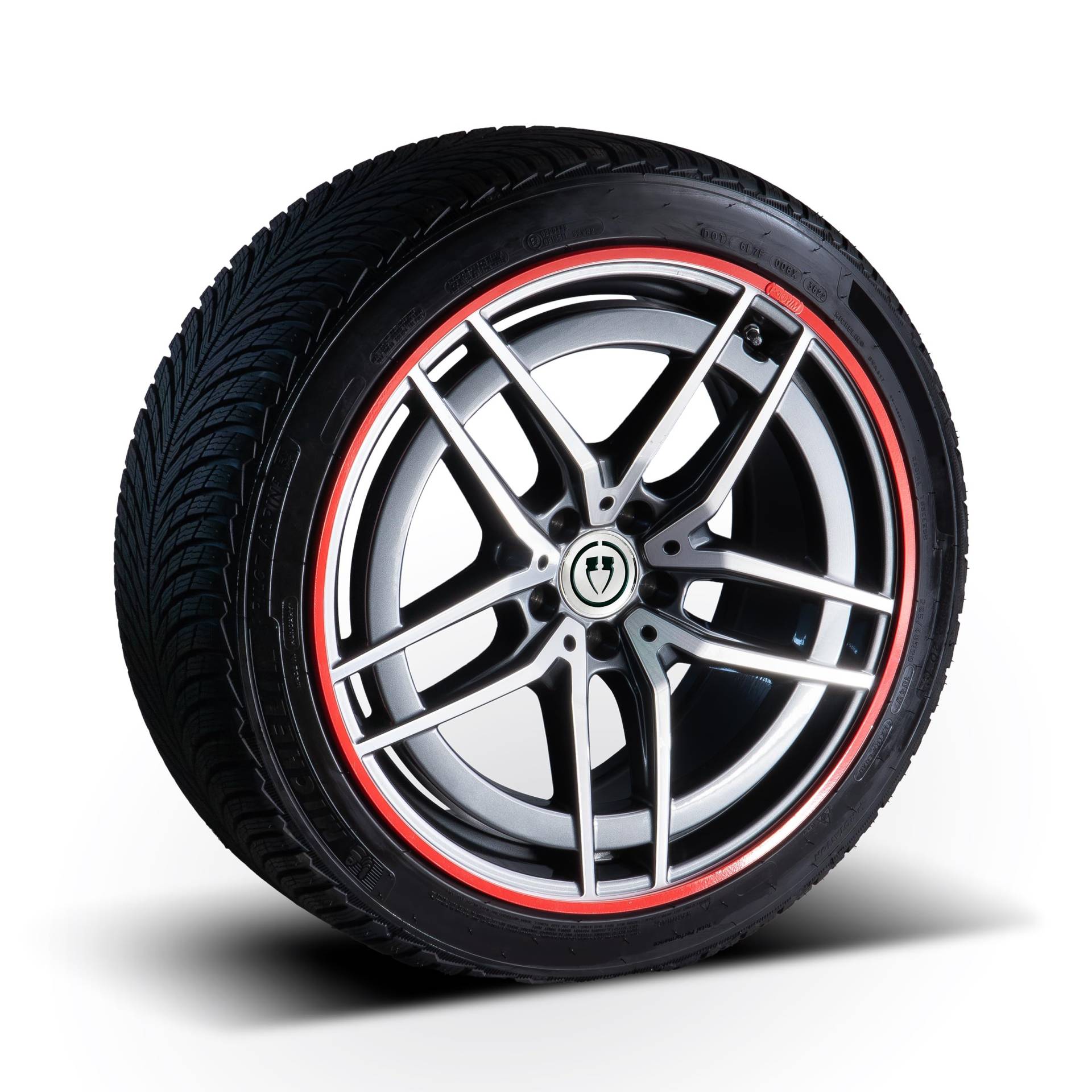 PRIORIM 4x Aluminium Felgenschutzringe (19 Zoll, Rot) - Kratzfester & Wetterbeständiger Rundumschutz für Autoreifen & Felgen - Effektiver Felgenrand-Schutz von PrioRim