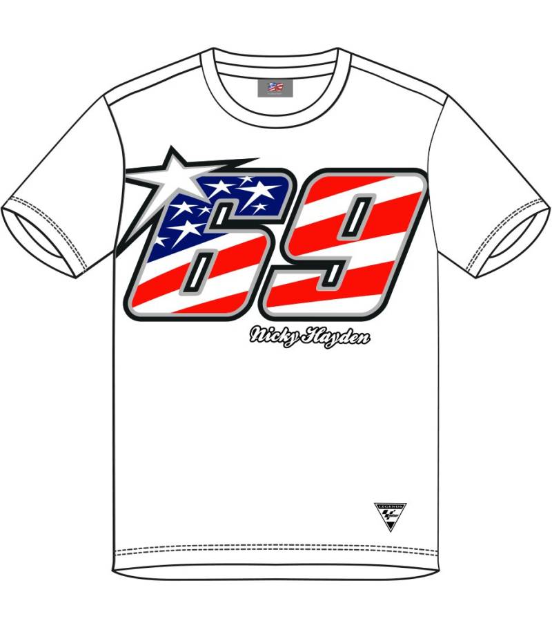 Pritelli Herren T-Shirt Nicky Hayden #69, Weiß, Größe XL von Pritelli