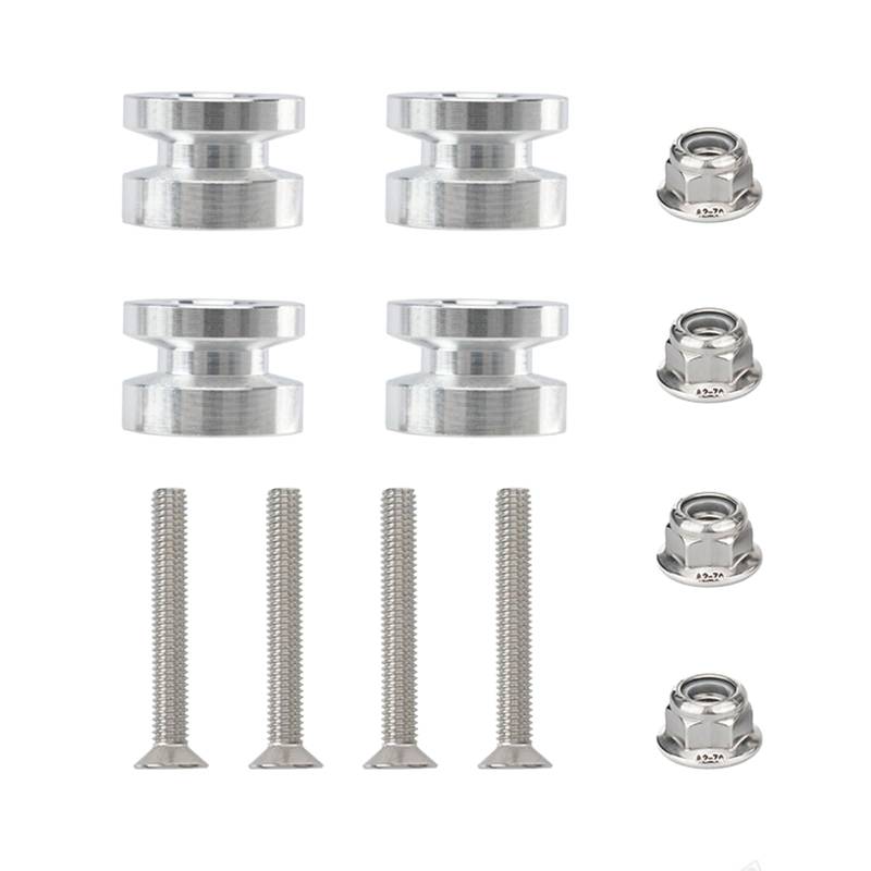 Prmaylis Schnellfreisetzungsmotorrad Schwanzkasten Basispads Aluminiumlegierung Gepäckträger Adapter 4 Pack von Prmaylis
