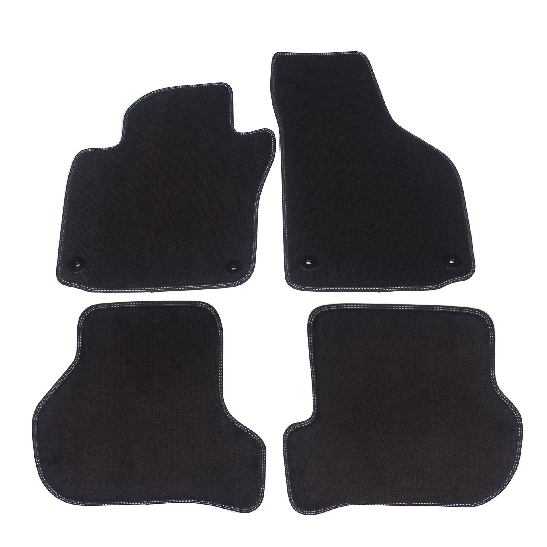 Pro Auto Fußmatten 2 BM22-3-2-1 Original Qualität Velours mit Festsetzung 100% Passgenau 4-Teilig, Schwarz, Set of 4 von Pro Auto Fußmatten