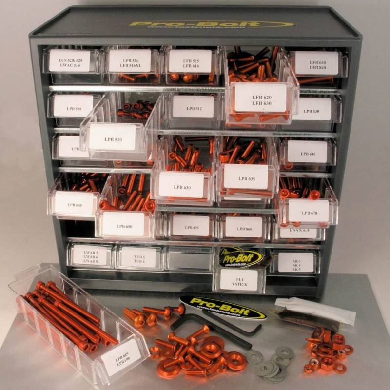Pro-Bolt BCAB500 Aluminium Mischschrank, Orange, Werkstatt, 500 Stück, Set of 500 von Pro Bolt