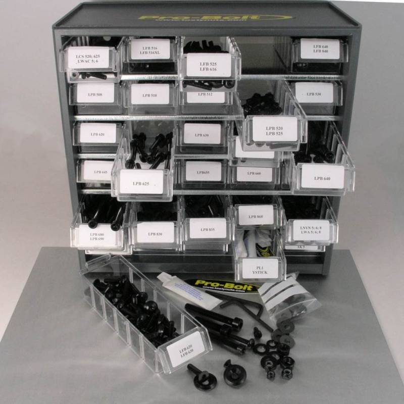 Pro-Bolt BCAB500 Aluminium Mischschrank, Schwarz, Werkstatt, 500 Stück, Set of 500 von Pro Bolt