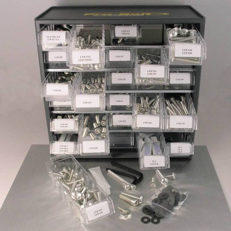 Pro-Bolt BCAB500 Aluminium Mischschrank, Silber, Werkstatt, 500 Stück, Set of 500 von Pro Bolt