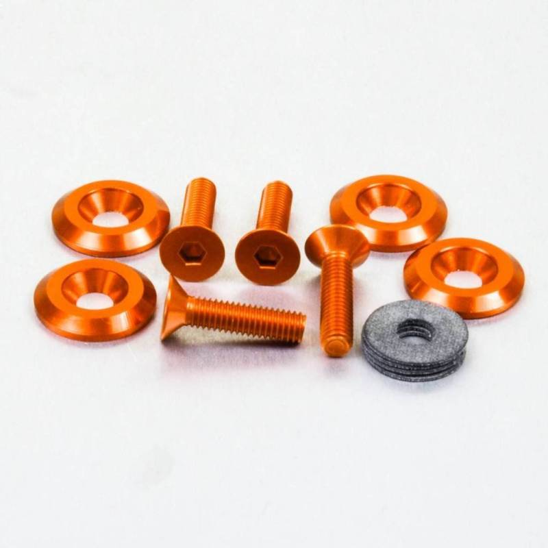 Pro-Bolt CSKIT622625 Aluminium Senkkopf Schraube/Unterlegscheibe, Orange, 4 Stück, Set of 4 von Pro Bolt